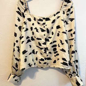 Lush Black & White Blouse - Medium